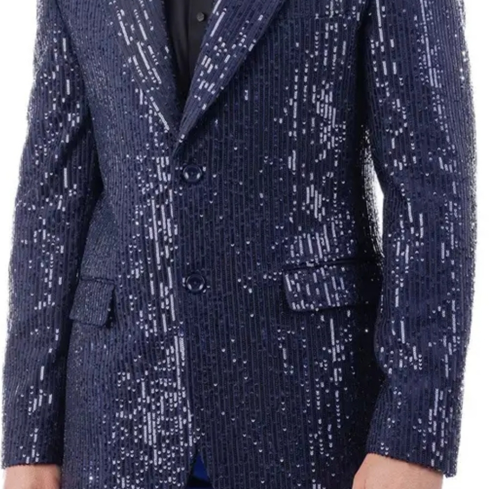 Navy sequin blazer